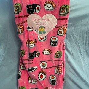Betsey Johnson Pink Sushi Plush Throw